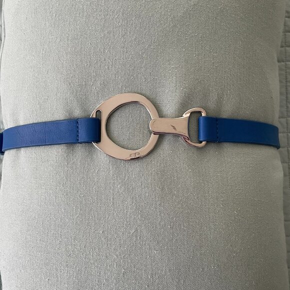 Blue Extendable Belt Silver Clasp Chico's - Picture 1 of 3